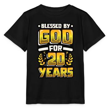 Religious by God for 20 years - Stanley/Stella MINI CREATOR Kids’ T-Shirt - black - Front - Mikhail (115cm)