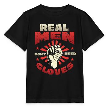 Echte Männer Brauchen Keine Handschuhe - Stanley/Stella Kinder T-Shirt MINI CREATOR  - Schwarz - Vorne - Mikhail (115cm)