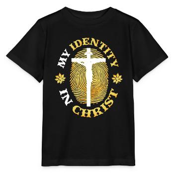 Mon identité en Christ, le christianisme - T-shirt bio MINI CREATOR Stanley/Stella Enfant - noir - Devant - Mikhail (115cm)