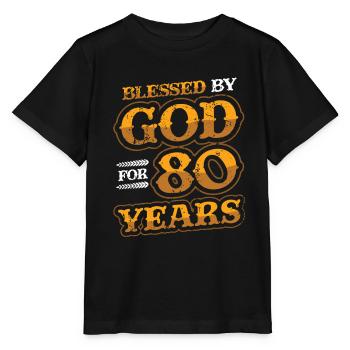 Religious by God, for 80 years - Stanley/Stella MINI CREATOR Kids’ T-Shirt - black - Front - Mikhail (115cm)