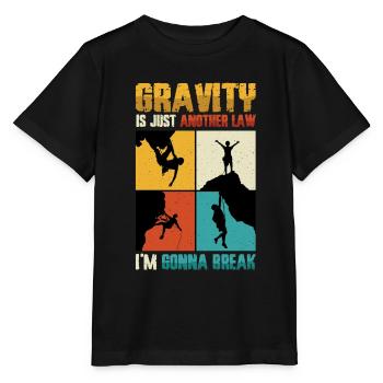Bloc anti-gravité, escalade - T-shirt bio MINI CREATOR Stanley/Stella Enfant - noir - Devant - Mikhail (115cm)