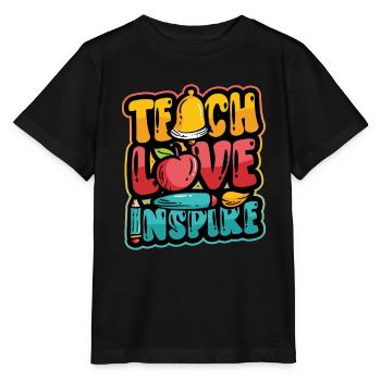 Les enseignants enseignent, l’amour inspire - T-shirt bio MINI CREATOR Stanley/Stella Enfant - noir - Devant - Mikhail (115cm)