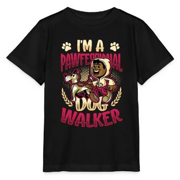 Dog walking - I'm a Pawfessional Dog - Stanley/Stella MINI CREATOR Kids’ T-Shirt - black - Front - Mikhail (115cm)