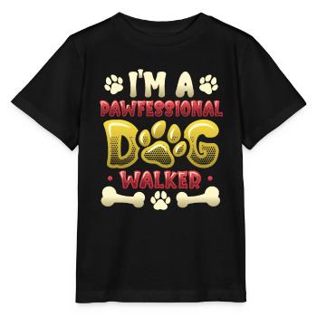 Dog walking - I'm a Pawfessional Dog - Stanley/Stella MINI CREATOR Kids’ T-Shirt - black - Front - Mikhail (115cm)