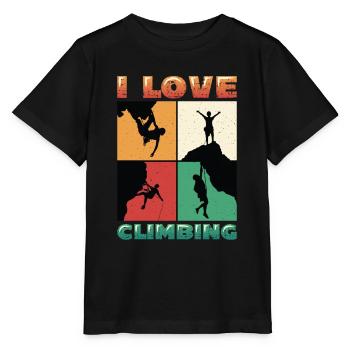 I love rock climbing, rock climbing - Stanley/Stella MINI CREATOR Kids’ T-Shirt - black - Front - Mikhail (115cm)