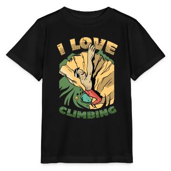 I love rock climbing, rock climbing - Stanley/Stella MINI CREATOR Kids’ T-Shirt - black - Front - Mikhail (115cm)