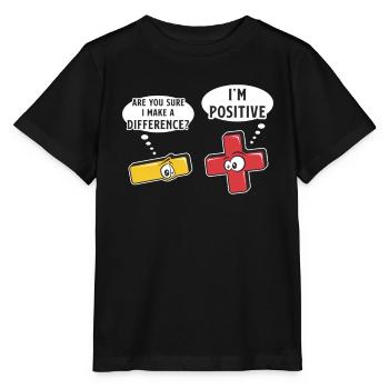 Minus- Und Pluszeichen, Mathe-Wortspiel - Stanley/Stella Kinder T-Shirt MINI CREATOR  - Schwarz - Vorne - Mikhail (115cm)