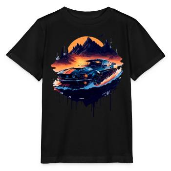 Klassischer Sportwagen - Stanley/Stella Kinder T-Shirt MINI CREATOR  - Schwarz - Vorne - Mikhail (115cm)