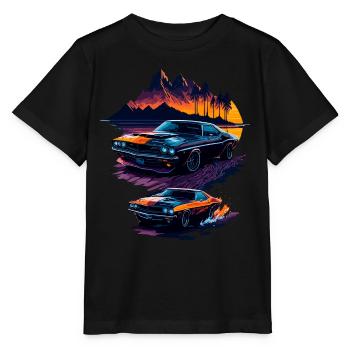 Klassischer Sportwagen - Stanley/Stella Kinder T-Shirt MINI CREATOR  - Schwarz - Vorne - Mikhail (115cm)