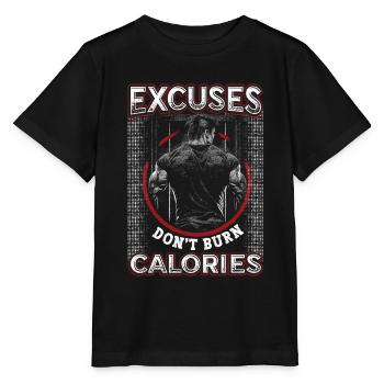 Excuses, Brûlure, Pas de calories, Personnel - T-shirt bio MINI CREATOR Stanley/Stella Enfant - noir - Devant - Mikhail (115cm)