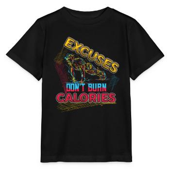 Excuses, Brûlure, Pas de calories, Personnel - T-shirt bio MINI CREATOR Stanley/Stella Enfant - noir - Devant - Mikhail (115cm)