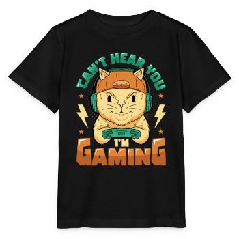 Je ne t’entends pas, je joue - T-shirt bio MINI CREATOR Stanley/Stella Enfant - noir - Devant - Mikhail (115cm)