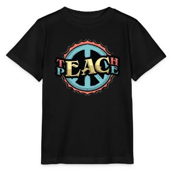 Enseigner la paix - T-shirt bio MINI CREATOR Stanley/Stella Enfant - noir - Devant - Mikhail (115cm)