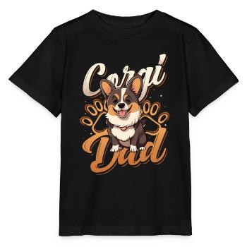 Corgi Daddy, Mignon Corgi Daddy - T-shirt bio MINI CREATOR Stanley/Stella Enfant - noir - Devant - Mikhail (115cm)
