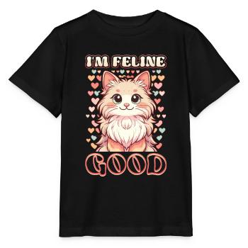 Drôle De Chat Dame, Chat Maman - T-shirt bio MINI CREATOR Stanley/Stella Enfant - noir - Devant - Mikhail (115cm)