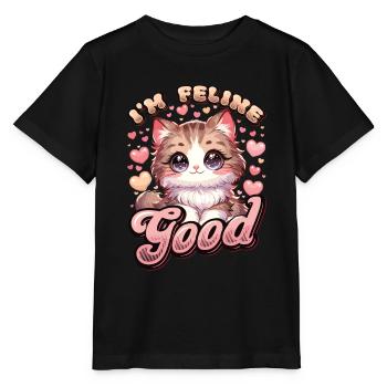 Drôle De Chat Dame, Chat Maman - T-shirt bio MINI CREATOR Stanley/Stella Enfant - noir - Devant - Mikhail (115cm)