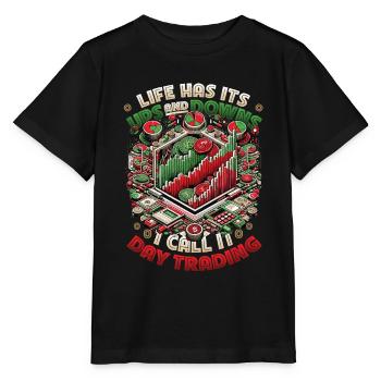 Aktien Börse Trading Chart - Lustiges Daytrader - Stanley/Stella Kinder T-Shirt MINI CREATOR  - Schwarz - Vorne - Mikhail (115cm)