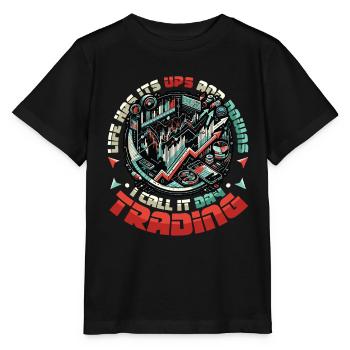 Aktien Börse Trading Chart - Lustiges Daytrader - Stanley/Stella Kinder T-Shirt MINI CREATOR  - Schwarz - Vorne - Mikhail (115cm)