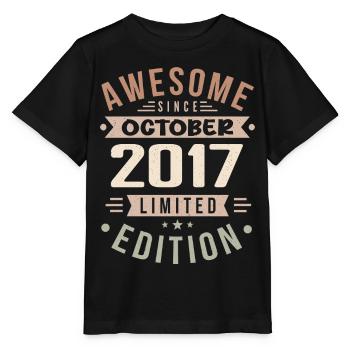 Légende Depuis Octobre 2017 Anniversaire Octobre 2017 - T-shirt bio MINI CREATOR Stanley/Stella Enfant - noir - Devant - Mikhail (115cm)