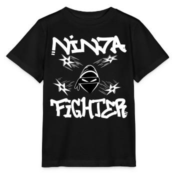 Combattant ninja - T-shirt bio MINI CREATOR Stanley/Stella Enfant - noir - Devant - Mikhail (115cm)