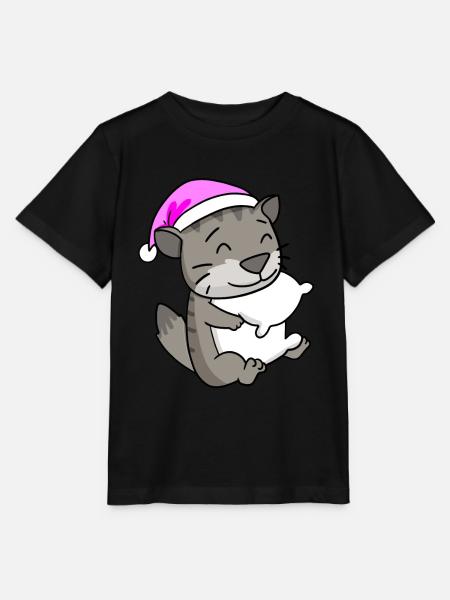 Chat Cat Race Sibérien Cat - T-shirt bio MINI CREATOR Stanley/Stella Enfant - noir