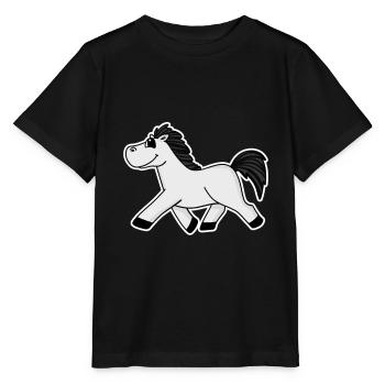 Horse Horses Domestic Horse - Stanley/Stella MINI CREATOR Kids’ T-Shirt - black - Front - Mikhail (115cm)