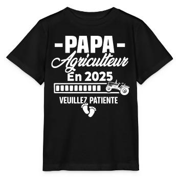 2025 Papa Agriculteur Agriculture Bébé Naissance - T-shirt bio MINI CREATOR Stanley/Stella Enfant - noir - Devant - Mikhail (115cm)