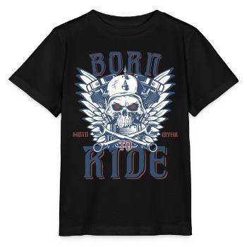 Motocyclette. Né pour conduire. - T-shirt bio MINI CREATOR Stanley/Stella Enfant - noir - Devant - Mikhail (115cm)