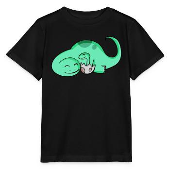 Dinosaur with baby dinosaur - Stanley/Stella MINI CREATOR Kids’ T-Shirt - black - Front - Mikhail (115cm)