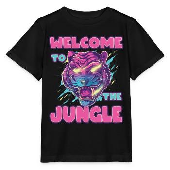 Tigre. Bienvenue dans la jungle - T-shirt bio MINI CREATOR Stanley/Stella Enfant - noir - Devant - Mikhail (115cm)