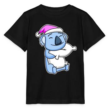 Koala Bear Tired Sleeping Sleeping Girl - Stanley/Stella MINI CREATOR Kids’ T-Shirt - black - Front - Mikhail (115cm)