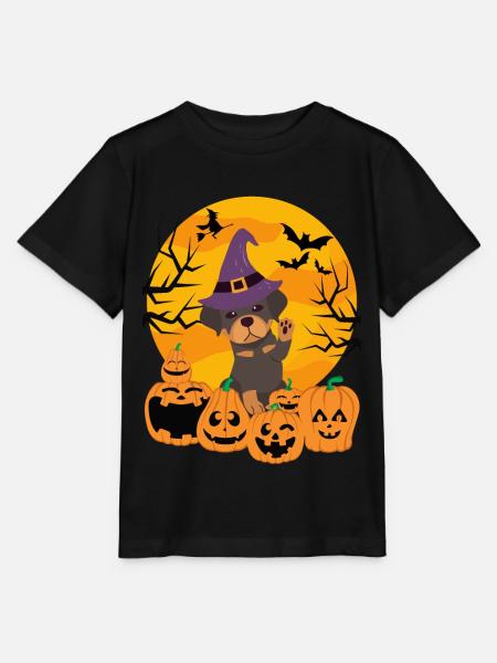 Süßer Rottweiler Halloween Kostüm Hund - Stanley/Stella Kinder T-Shirt MINI CREATOR  - Schwarz