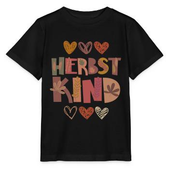 Herbst Kind Dankbarkeit Blätter - Stanley/Stella Kinder T-Shirt MINI CREATOR  - Schwarz - Vorne - Mikhail (115cm)