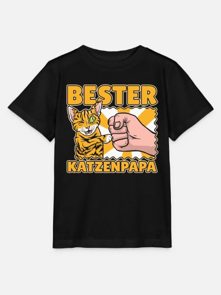 Katze Katzenpapa - Stanley/Stella Kinder T-Shirt MINI CREATOR  - Schwarz