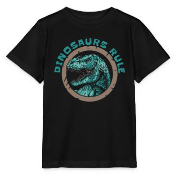 Dinosaur Adult dinosaur - Stanley/Stella MINI CREATOR Kids’ T-Shirt - black - Front - Mikhail (115cm)