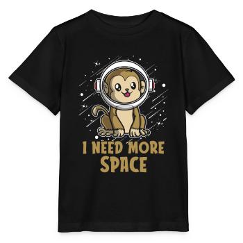 Astronaute singe J’ai besoin de plus d’espace - T-shirt bio MINI CREATOR Stanley/Stella Enfant - noir - Devant - Mikhail (115cm)
