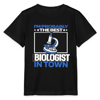 Biologiste Biologiste Microscope Biologiste moléculaire - T-shirt bio MINI CREATOR Stanley/Stella Enfant - noir - Devant - Mikhail (115cm)
