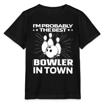 Bowling Bowlen Bowler Lustig - Stanley/Stella Kinder T-Shirt MINI CREATOR  - Schwarz - Vorne - Mikhail (115cm)