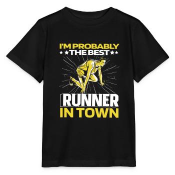 Runner Jogger Runner Run Funny - Stanley/Stella MINI CREATOR Kids’ T-Shirt - black - Front - Mikhail (115cm)