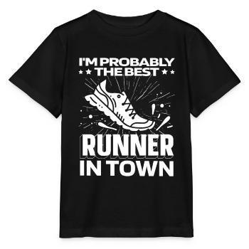Runner Jogger Runner Run Funny - Stanley/Stella MINI CREATOR Kids’ T-Shirt - black - Front - Mikhail (115cm)