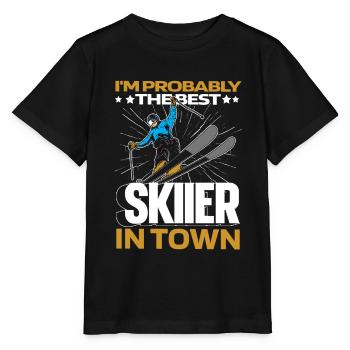 Skiing Apres Ski Fun - Stanley/Stella MINI CREATOR Kids’ T-Shirt - black - Front - Mikhail (115cm)