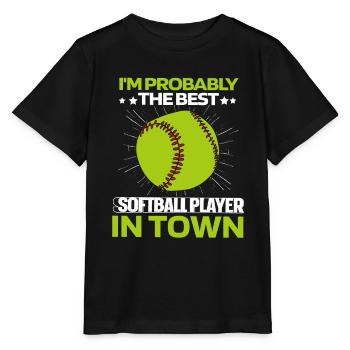 Softball - Stanley/Stella Kinder T-Shirt MINI CREATOR  - Schwarz - Vorne - Mikhail (115cm)