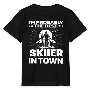 Skiing Apres Ski Funny - Stanley/Stella MINI CREATOR Kids’ T-Shirt - black - Front - Mikhail (115cm)