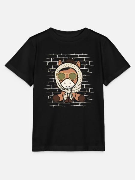 Pferd Reitsport - Stanley/Stella Kinder T-Shirt MINI CREATOR - Schwarz