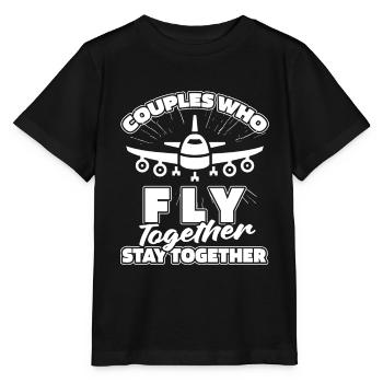 Flugbegleiter Stewardess Paar - Stanley/Stella Kinder T-Shirt MINI CREATOR  - Schwarz - Vorne - Mikhail (115cm)
