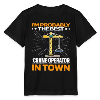 Crane driver Crane operator - Stanley/Stella MINI CREATOR Kids’ T-Shirt - black - Front - Mikhail (115cm)