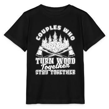 Paire de tourneurs sur bois - T-shirt bio MINI CREATOR Stanley/Stella Enfant - noir - Devant - Mikhail (115cm)