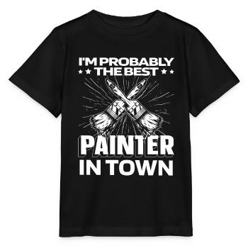 Peintre Vernissage Pinceaux - T-shirt bio MINI CREATOR Stanley/Stella Enfant - noir - Devant - Mikhail (115cm)