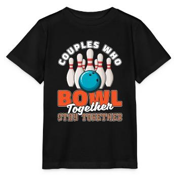 Bowling Bowlen Bowler Paar - Stanley/Stella Kinder T-Shirt MINI CREATOR  - Schwarz - Vorne - Mikhail (115cm)