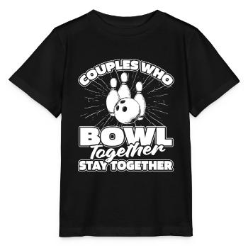 Bowling Bowlen Bowler Paar - Stanley/Stella Kinder T-Shirt MINI CREATOR  - Schwarz - Vorne - Mikhail (115cm)
